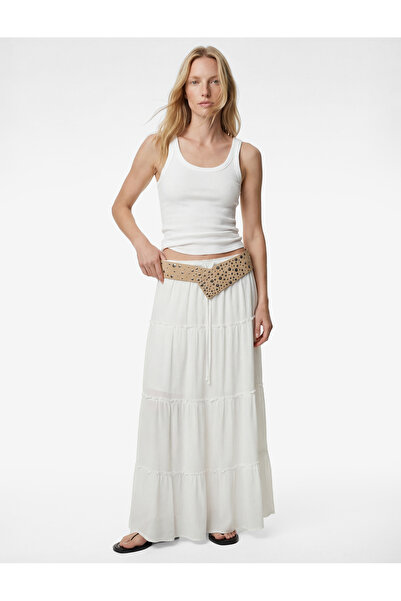 Koton Άνετη εφαρμοστή φούστα με στρώσεις και καμπάνα κόψιμο, μίντι, με φαρδιά...