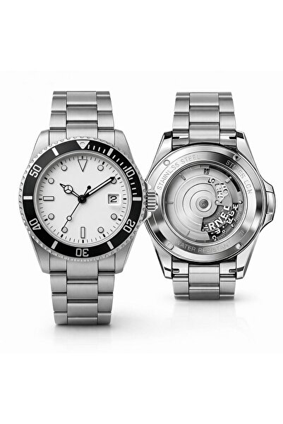 Rodium Men's Wristwatch Glass Cover Metal Calendar Stainless Non-Tarnish