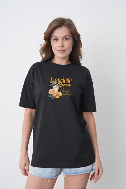 TREND EMMODA Tricou de damă, în stil european de vară, cu imprimeu cu suc de ...
