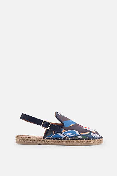 Bestyle Rozelin Women's Genuine Leather & Patterned Textile Espadrille Sandals