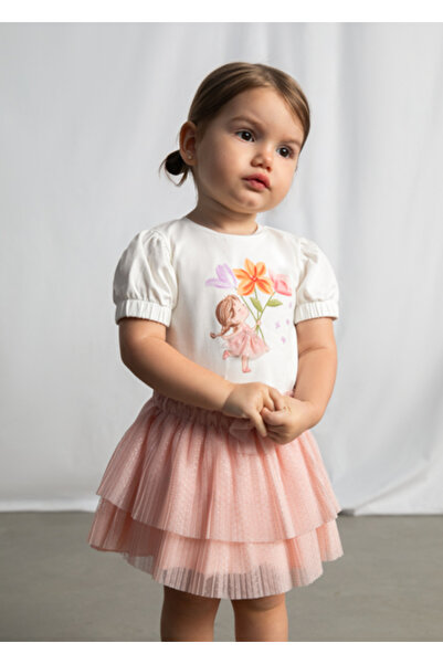 MAYORAL Kız Bebek Pileli Tül Etek Pembe - 01902