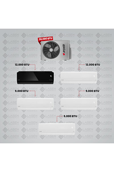 Arçelik 1+5 Multi Sistem Klima / 36100 Md Pro Dış Ünite ( 3 adet 9 BTU BEYAZ ...
