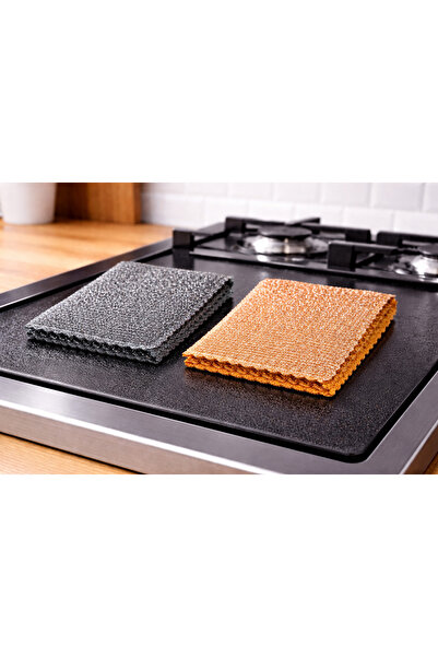 Çift Taraflı Telli Mikrofiber Temizlik Bezi 30x30 cm | Zor Yağ ve Kir Temizleyici