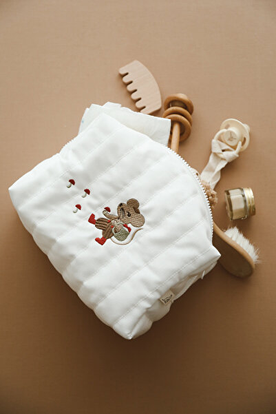 DERY BABY 100% Linen Embroidered Mother Baby Care Bag, Cosmetic Bag and Organ...