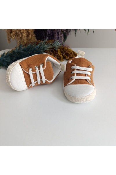 Leoncino 5206 Bağcıklı Unisex Müslin Kısa Düz Renk Patik Ayakkabı 18-19 no