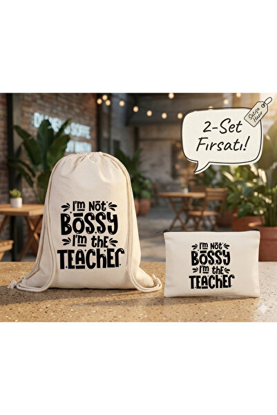 Boom town Cloth Backpack, Wallet Set of 2