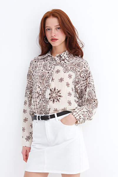 Addax Buttoned Patterned Shirt G18066