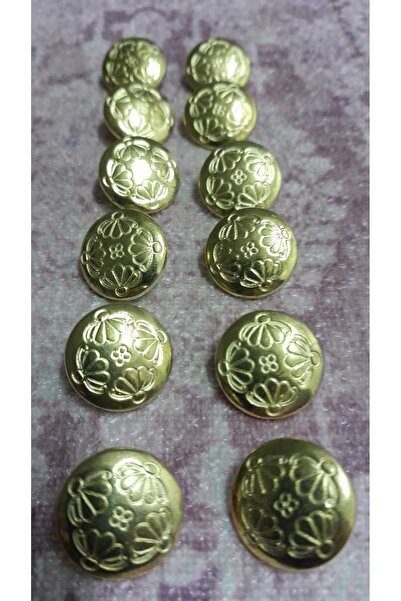 ILCARE Gold Plated Metal Button 27 Size 17 mm 12 Pieces