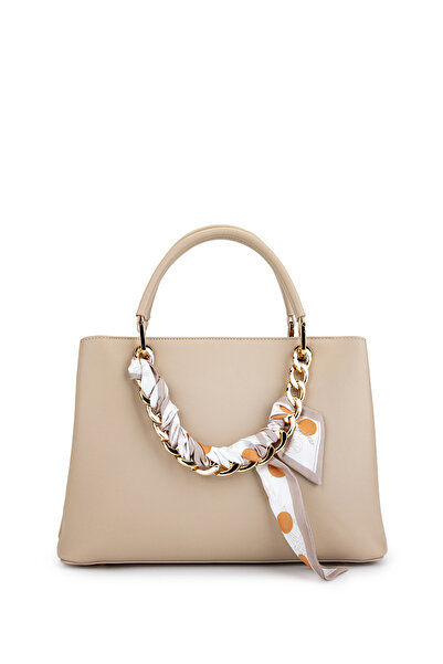 Tamer Tanca Women's Faux Leather Beige Shoulder Bag