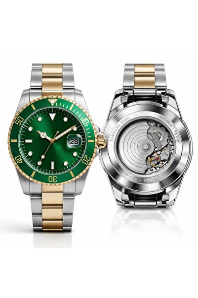 Rodium Men's Wristwatch Glass Cover Metal Calendar Stainless Non-Tarnish