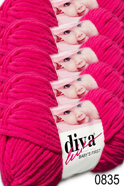 Diva İplik Babys First Velvet Yarn (5X100Gr.) - 0835 - Neon Pink