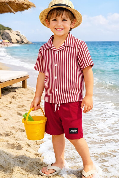 MODANINO Σετ για αγόρια (Πουκάμισο βάφλα + Οθωμανικό σορτς) 3-12 ετών 12569HC