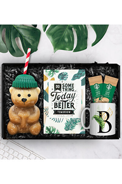 Apollon Gift Shop Bearista Şapkalı Pipetli Ayıcık Cam Bardak & Tasarım Defter...