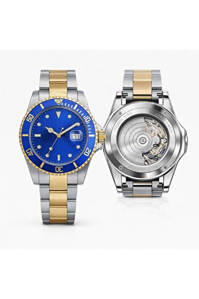 Rodium Men's Wristwatch Glass Cover Metal Calendar Stainless Non-Tarnish