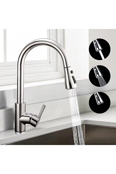 Dotail COREE bathroom faucet with pull-out shower, 360° rotation, 3 spray mod...