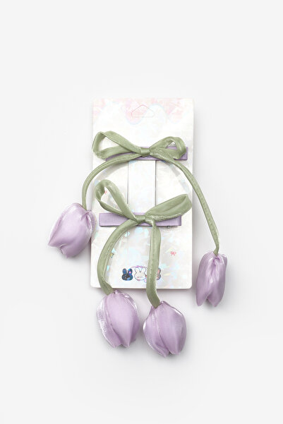 Le Mabelle Lila Lale Figürlü 2'li Kız Çocuk Klips Toka