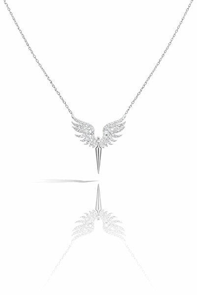 Lansman Jewellery 925 Ayar Gümüş Mikail Meleği Kanatları Kolye Melek Gümüş Kolye