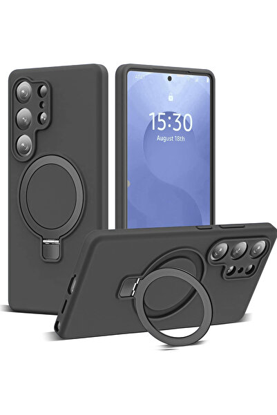 Nezih Case Samsung Galaxy S26 Ultra Uyumlu İçi Kadife Stand Olabilen Halka Yü...