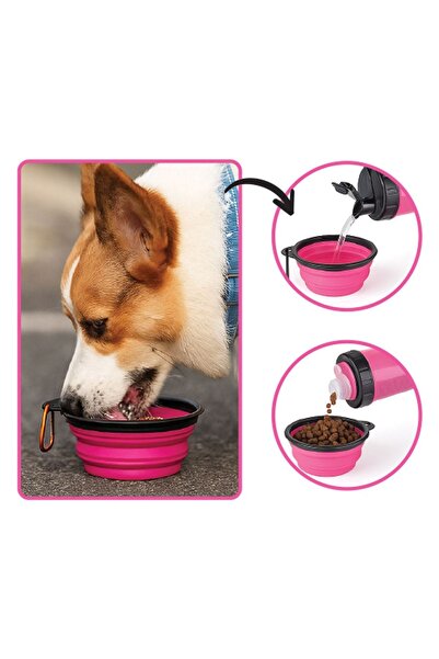 ZanaCasei Φορητό Μπουκάλι Νερού & Μπολ Φαγητού 300ml για Σκύλους