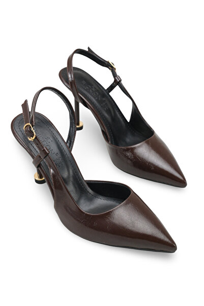 Riccon Дамски обувки със заострен връх, отворена пета и тънък ток 00124611