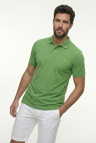 SMILE Cayman Water Green 100% Cotton Polo T-Shirt
