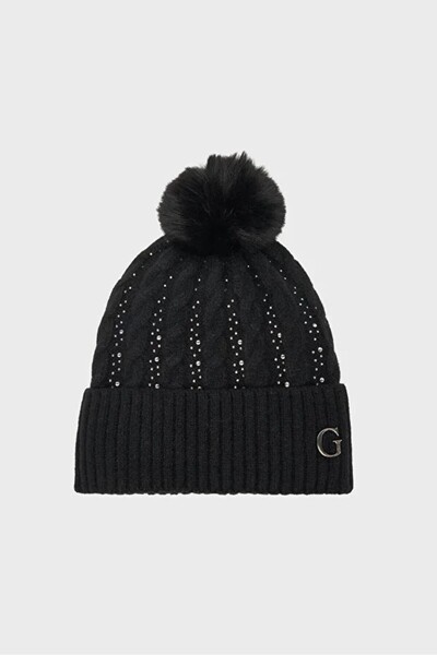 Guess Knitted Taşlı Örgülü Bere AW5385POL01