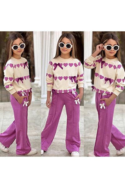 Lucky kidswear Two-Strand Girls' Sets with Hearts and Ribbons