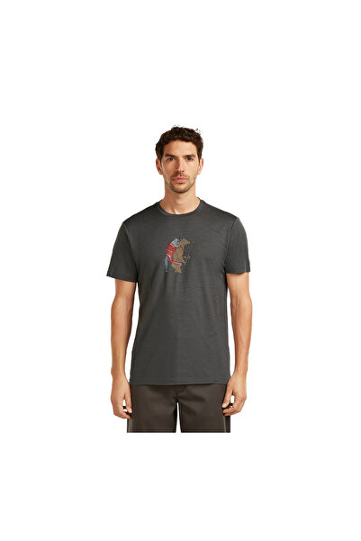 Icebreaker Tricou pentru bărbați Merino 150 Tech Lite Bear Catch Negru