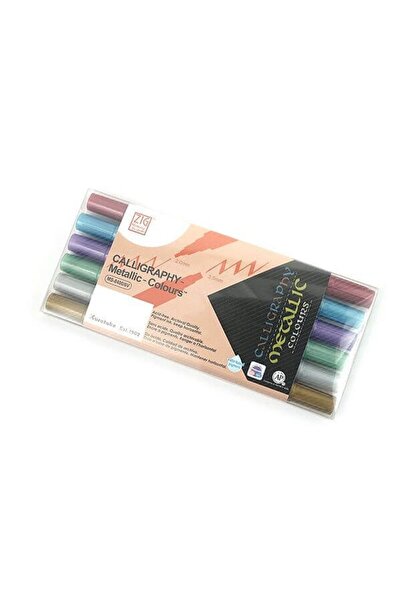 Zig Calligraphy Pen Metallic Ms-8400/6V 6 Pieces