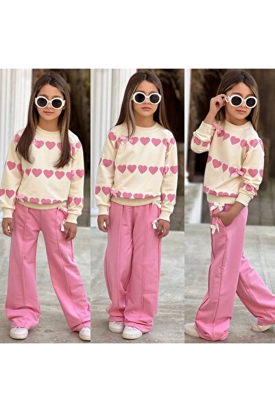 Lucky kidswear Two-Strand Girls' Sets with Hearts and Ribbons