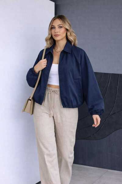 EGZOTİK ASORTİK Drawstring Bomber Model Slim Coat