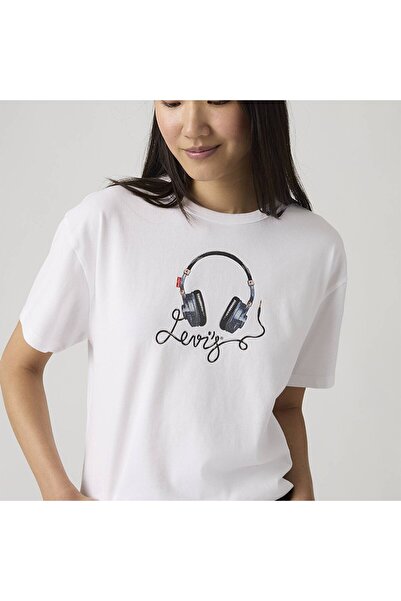 Levi's Levis Γυναικείο Λευκό T-Shirt με Γραφικό Σχέδιο Vintage 008C0-0001