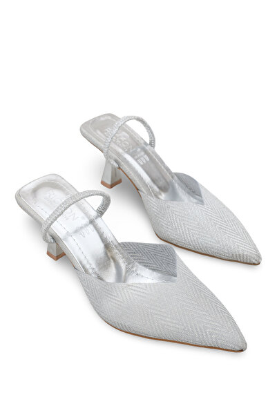 Riccon Дамски обувки със заострен връх, отворена пета и тънък ток 001203