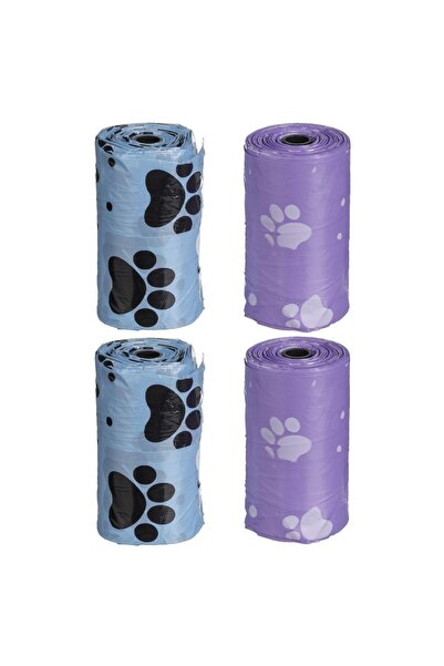 ZanaCasei Λιλά Πράσινο Μέντας Νεσεσέρ από PET με Αποτύπωμα Πατούσας - 4 Ρολά