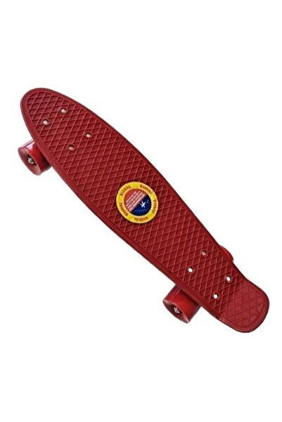 SARALMA Compact and portable red penny board skateboard with durable PU wheel...