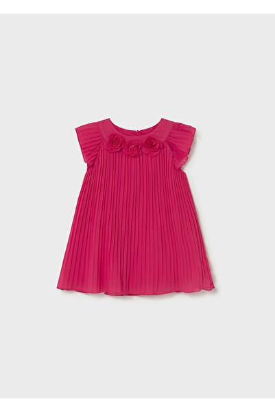 MAYORAL Pleated Dress for Ages 1-4 - Fuchsia