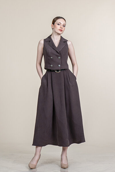 MissVina Trend Short Vest and Belt Piece Skirt Set 1306