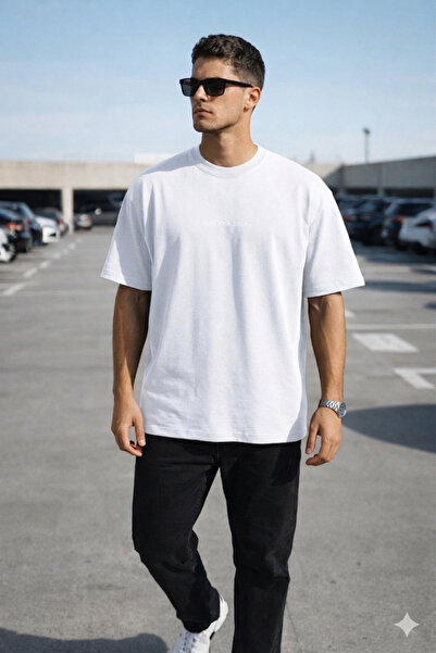 Tarz Cool Men's Oversize T-Shirt – Basic with Minimal “Don'T Look Back” Detail