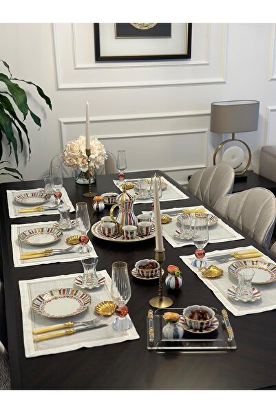 BY.RAYKA PORSELEN El Dekor Raduga Porcelain Hand-Painted Umre Set