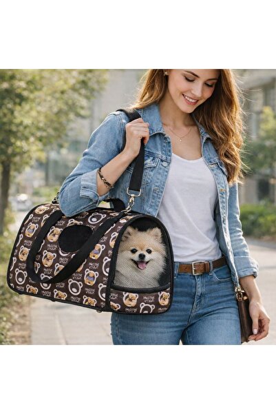 ZanaCasei Geantă maro de transport pentru animale de companie 52x28x28cm