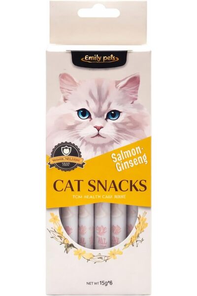 Emily Pets وجبات خفيفة كريمية قابلة للعق للقطط 15 جرام × 6 قطع |   وجبة خفيفة...