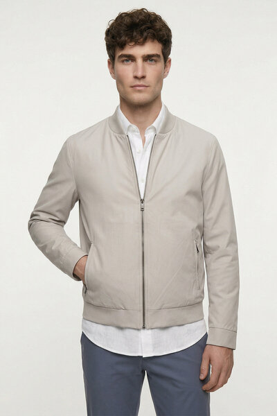 SMILE Norse Stone Zippered Thin Coat