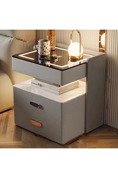 Promagg Smart Nightstand with Wireless Charging, LED Lighting and 3 Drawers L...