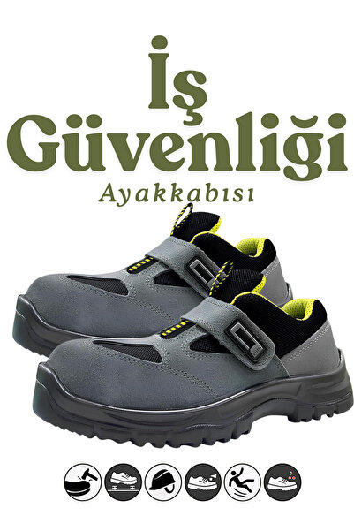 KAYRA LEATHER CRAFT KLC Süet İş Güvenlik Ayakkabısı Cırtlı, Çelik Burun ve Çe...