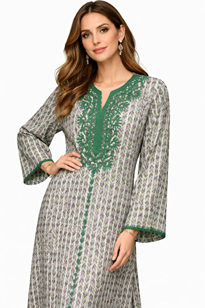 Shiladon Ladies Fancy Georgette Abaya with Geometric Pattern