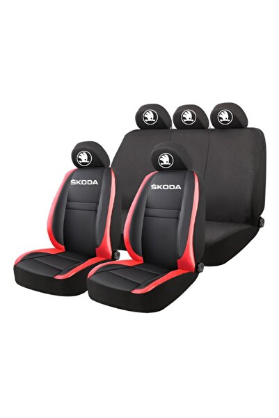 Autohelix MSA Set huse scaune universale HLX5 compatibile cu Skoda – Negru/Roșu