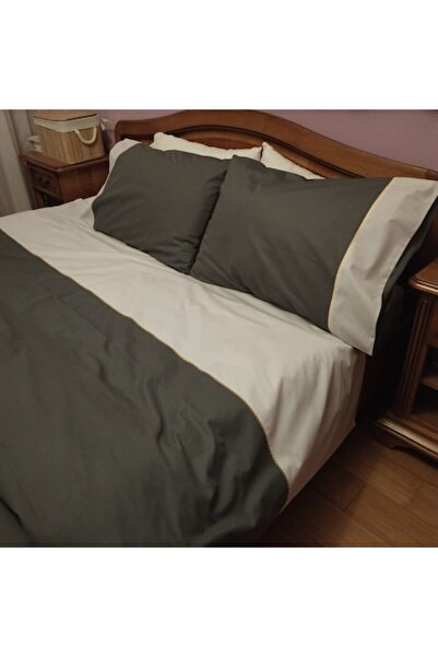 Casa Bucuriei Set de lenjerie de pat cu detalii brodate, pentru pat 200 x 220...