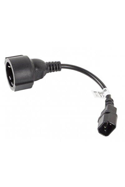 Lanberg Cablu Adaptor CA-C14E-10CC-0018-BK, C14 - Schuko, 0.2m, Black