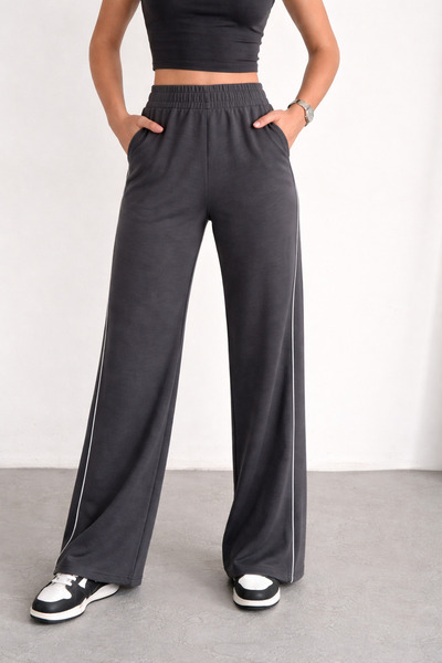 Gugus Γυναικεία φούτερ με φαρδύ πόδι Modal υφασμάτινο παντελόνι με διπλές τσέ...