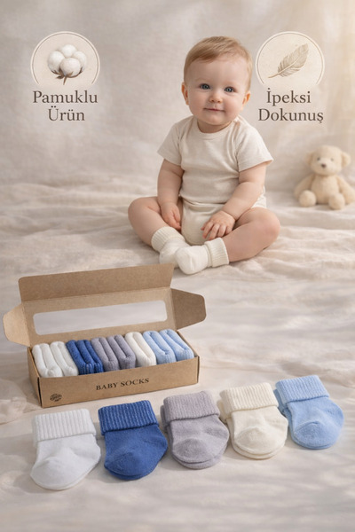 Hobins Sportswear & Company 5'Çift Organik Pamuklu Çorap Kutulu Preminyum Ser...